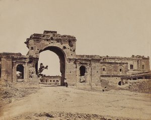 台無しにされたゲートウェイ、c.1858（セピア写真）